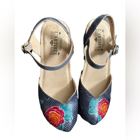 💙 NWOT! L’ARTISTE BY SPRING STEP IN “LIZZIE-ROSE” HAND PAINTED MARY JANE! - Picture 15 of 16
